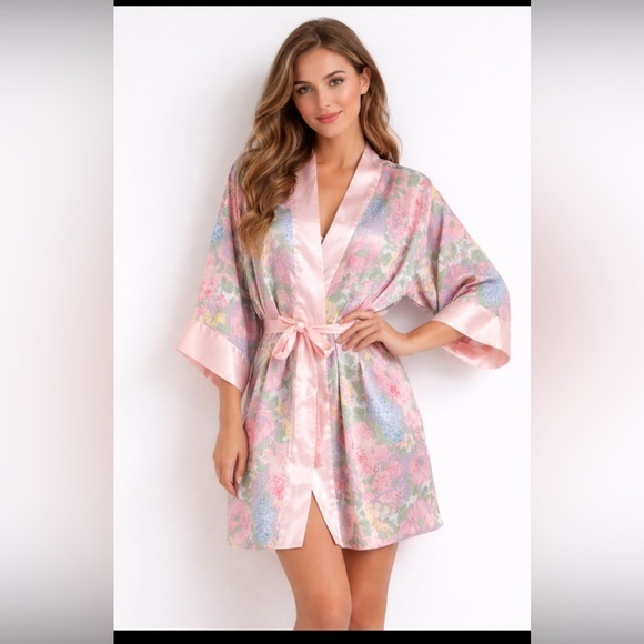 Victoria's Secret Other - Victoria's Secret Pastel Floral Satin Robe